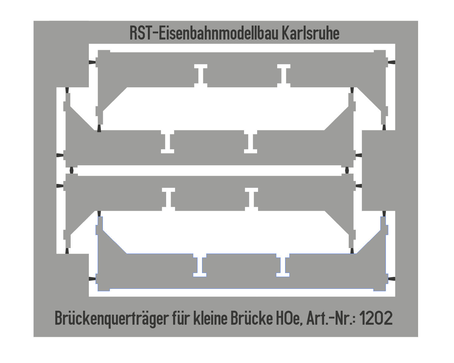 Brückenquerträger für "Kleine Brücke" (Spur H0e)