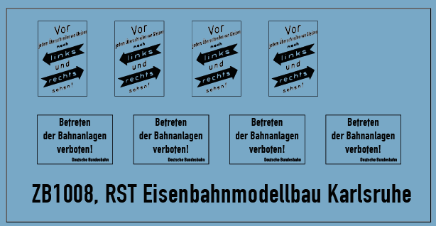 Warnschilder Gleisbereich (Spur H0)