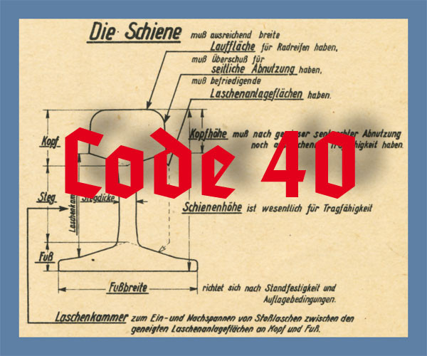 Code 40 Schienenprofil, brüniert