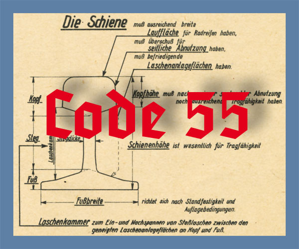 Code 55 Schienenprofil, brüniert