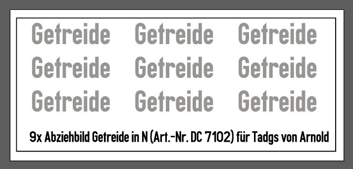 Abziehbild "Getreide" für Tadgs von Arnold (Spur N)