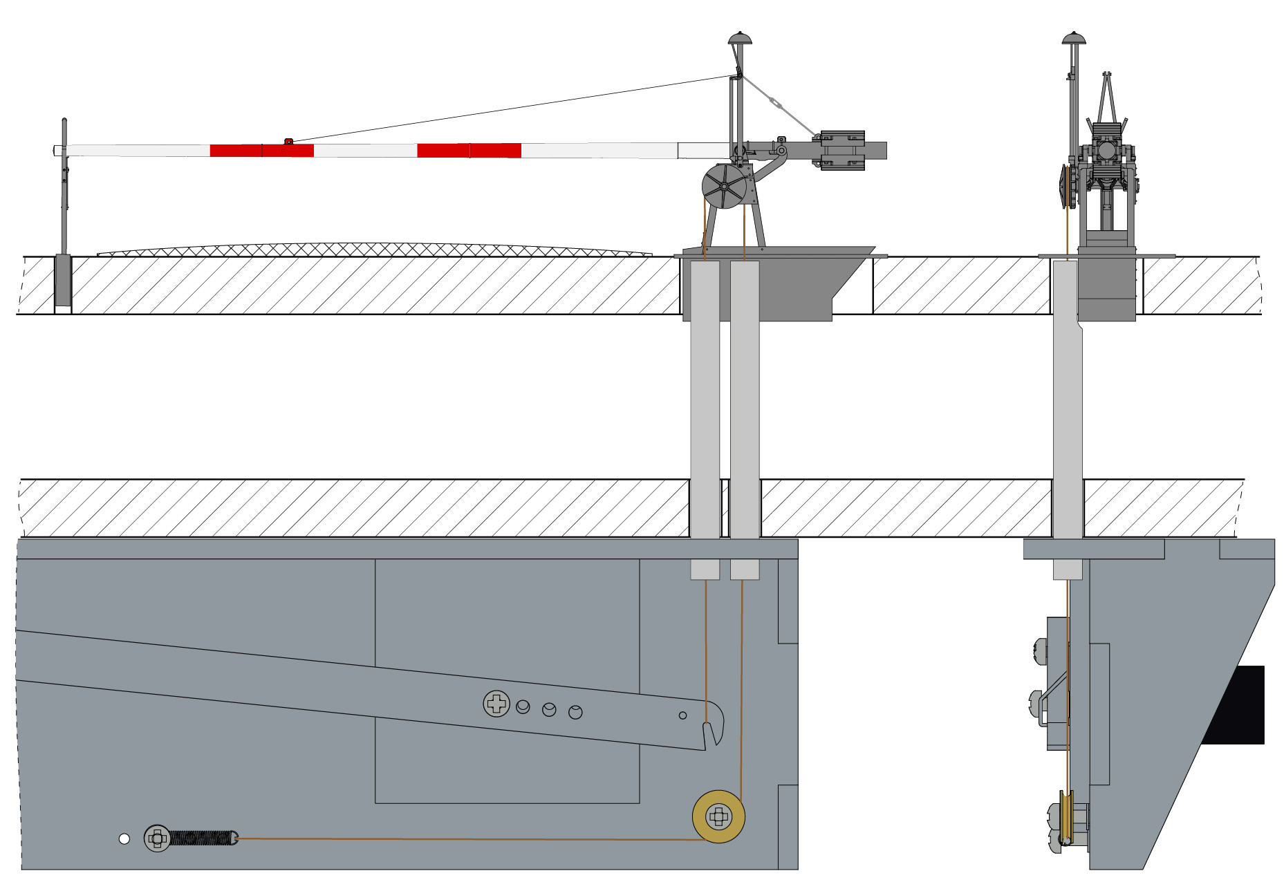 Antriebsmechanik für mech. Einheitsschranke (Bausatz)