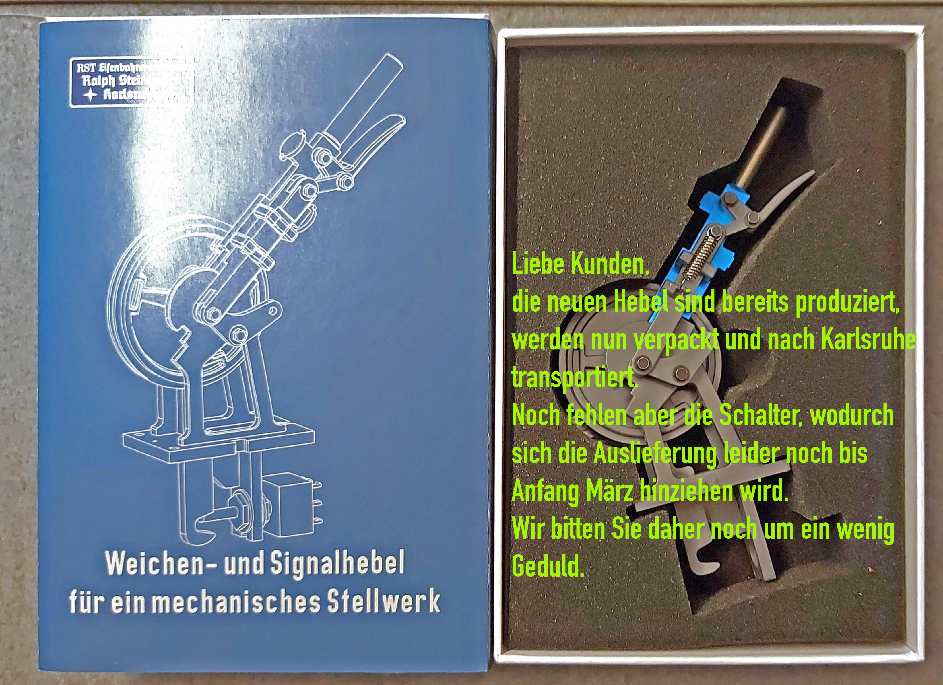 Weichen-/Riegelhebel (blau) für mechanisches Stellwerk - NT-Version 