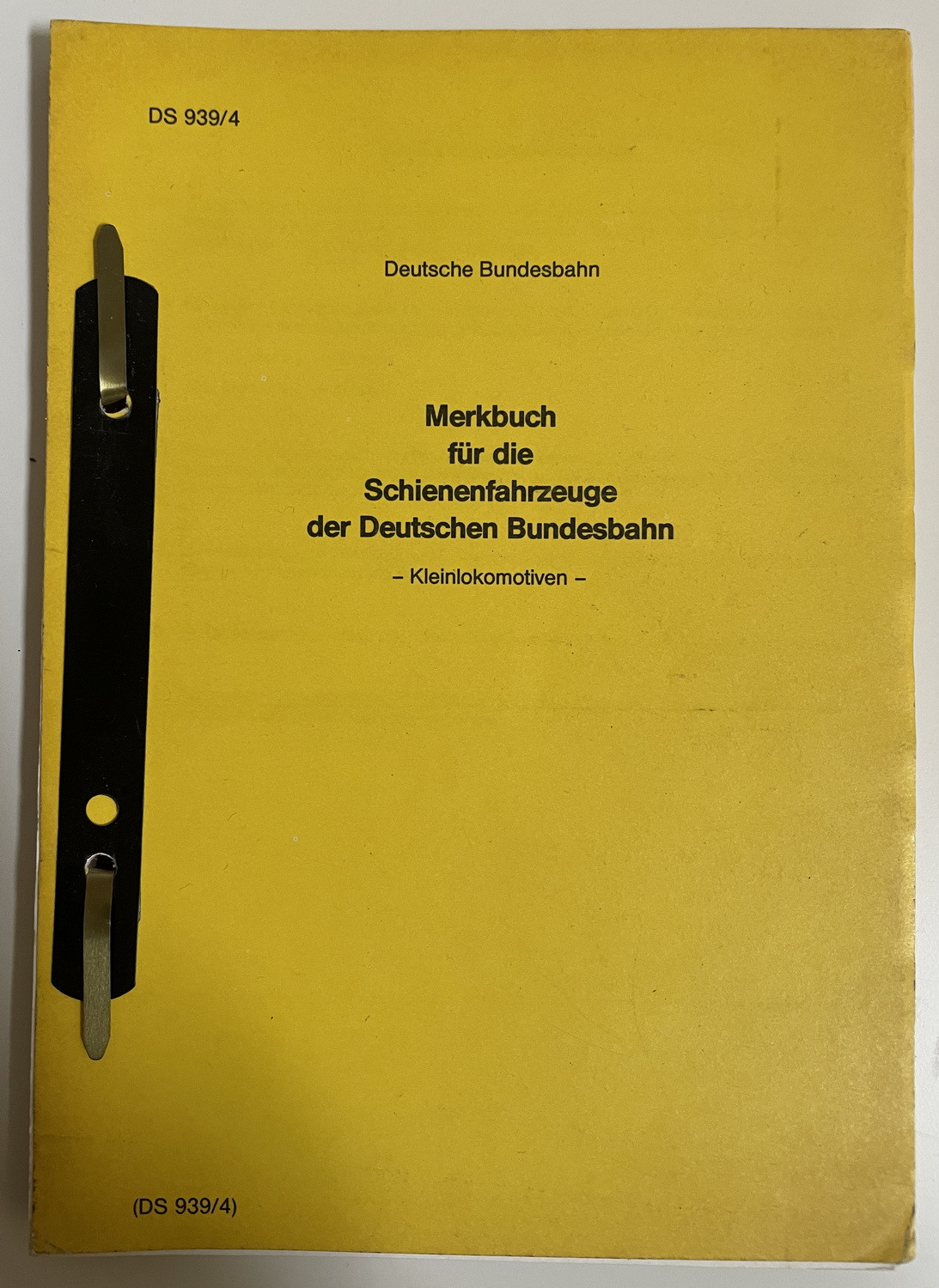Merkbuch für die Schienenfahrzeuge der Deutschen Bundesbahn - Kleinlokomotiven, 1987