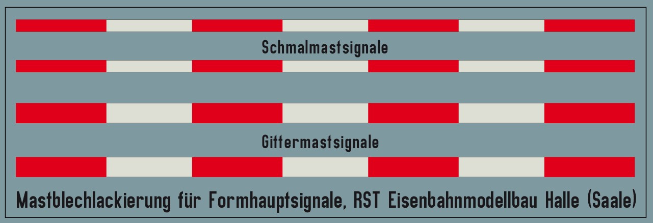 Mastblechlackierung für Formhauptsignale (Spur H0)