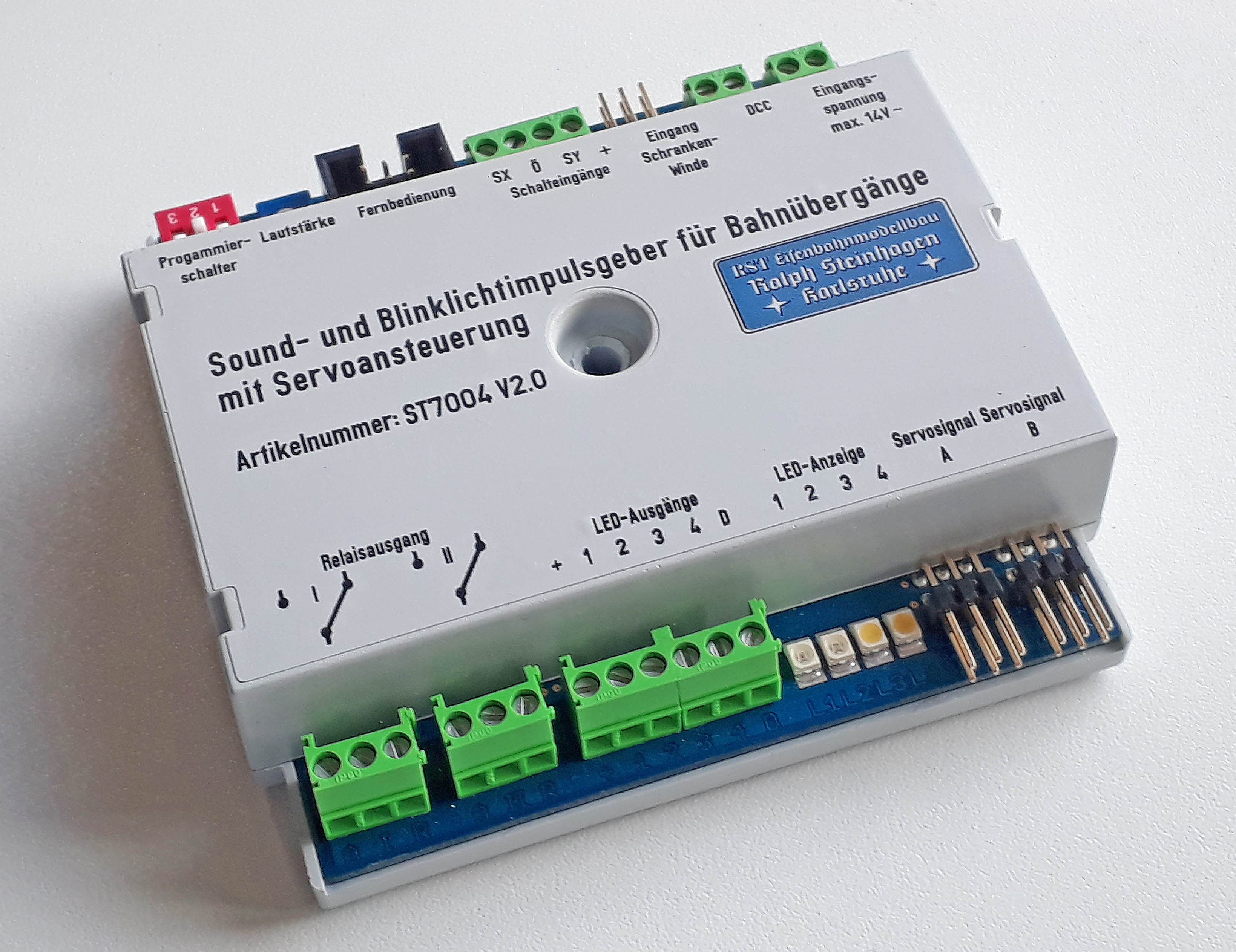 Sound- und Blinklichtimpulsgeber für Bahnübergänge mit Servoansteuerung - V2.0