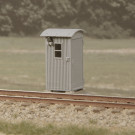 Signal- und Streckenfernsprechbude mit Querformatschild (Spur H0)