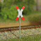 Warnkreuz für beschrankte u. unbeschrankte Bahnübergänge, einfache Ausführung - Spur N (VE 2 Stück)