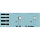 Naßschiebebild für Führerstandsrückwand und Lokschilder für Piko V200 (Spur H0)