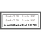 Abziehbild "Gravita 10 BB" für Spur H0